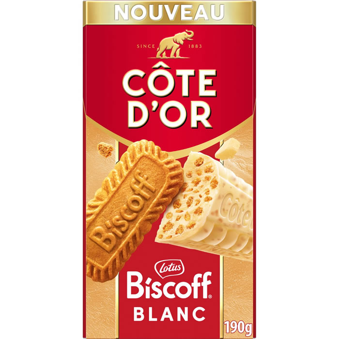 CÔTE D'OR Biscoff Tablette de chocolat blanc aux éclats de biscuits biscoff