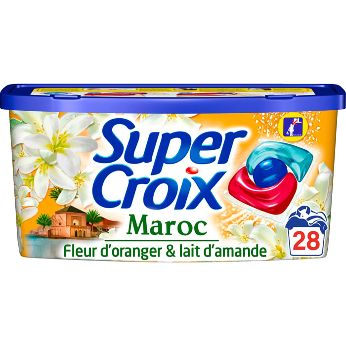 SUPER CROIX Maroc Lessive capsules à la fleur d'oranger et lait d'amande