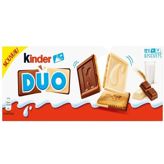 KINDER Duo Biscuits au chocolat au lait et blanc