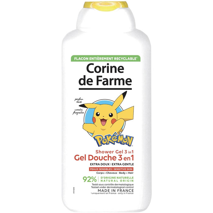 CORINE DE FARME Gel douche et shampoing 3en1 Pokémon