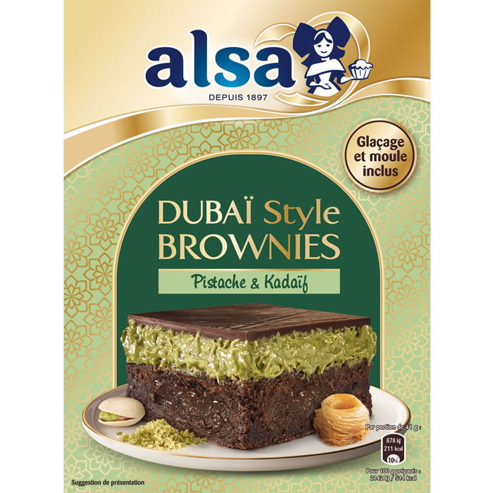 ALSA Dubaï Style Préparation pour brownies pistache et kadaïf