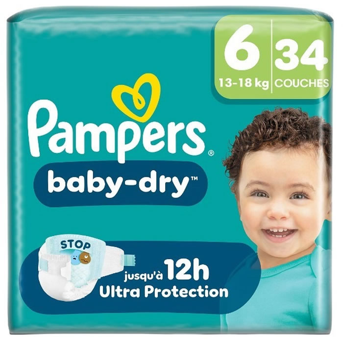 PAMPERS Baby-Dry Couches taille 6 (13-18 kg)