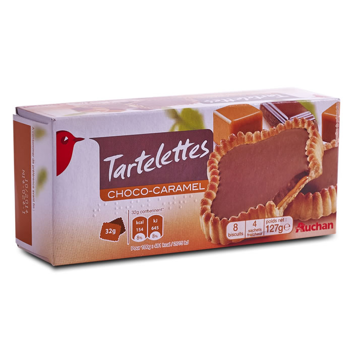 AUCHAN Tartelettes au chocolat et caramel