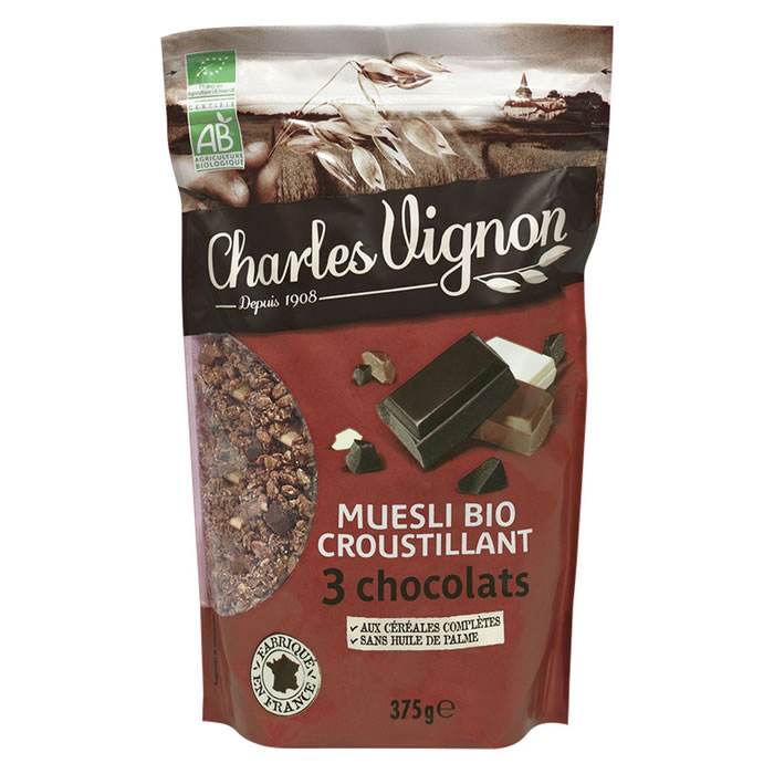 CHARLES VIGNON Muesli bio aux 3 chocolats