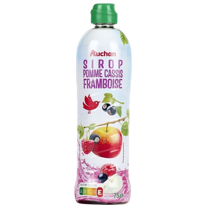 AUCHAN Sirop de pomme, cassis et framboise