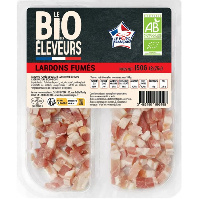 LE BIO DES ELEVEURS Lardons fumés bio
