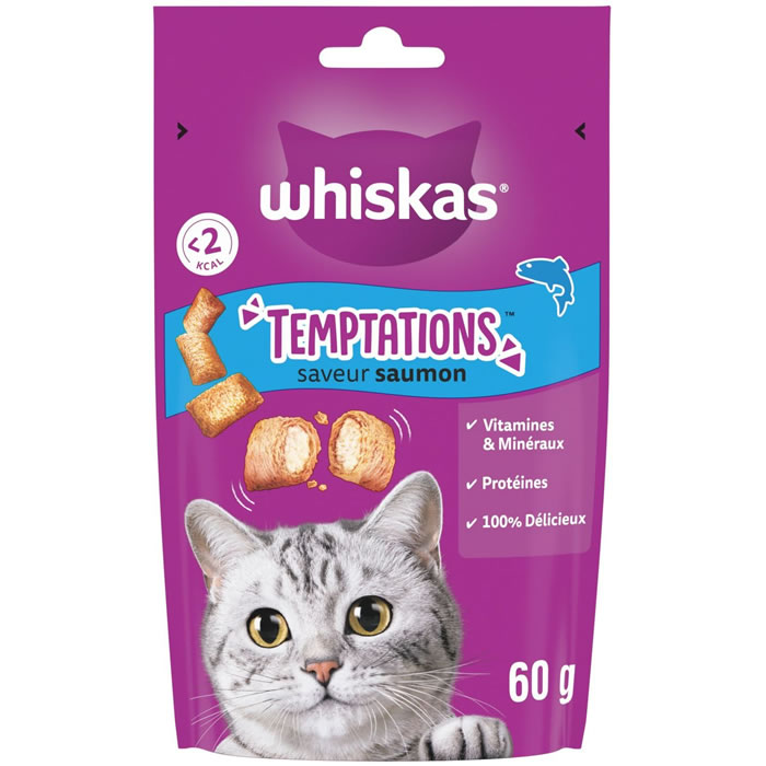 WHISKAS Temptations Friandises au saumon pour chat