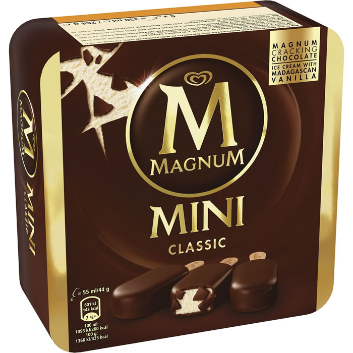 MAGNUM Classic Mini bâtonnets glacés au chocolat et vanille