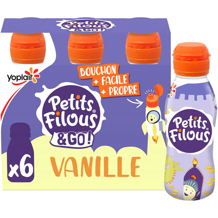 YOPLAIT Petit filous & go Yaourts à boire aromatisé à la vanille