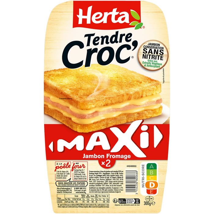 HERTA Tendre Croc' Croque-monsieur au jambon et fromage