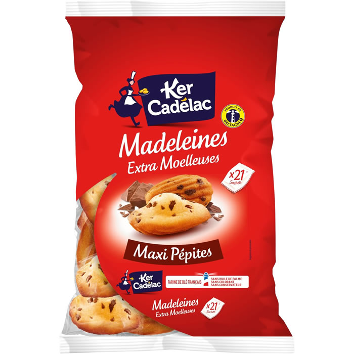 KER CADELAC Madeleines aux pépites de chocolat au lait