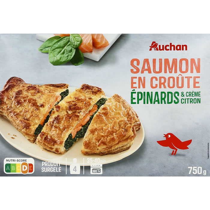 AUCHAN Saumon en croûte aux épinards et à la crème citron