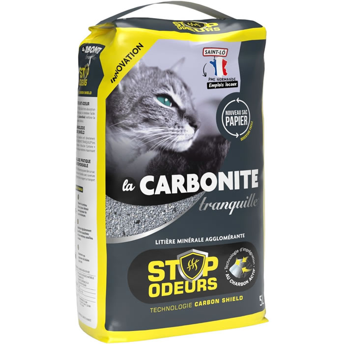 TRANQUILLE La Carbonite Litière minérale agglomérante pour chat