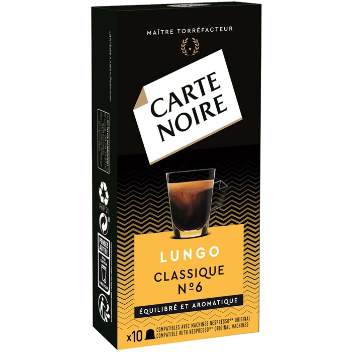 CARTE NOIRE Capsules de café espresso allongé N°6