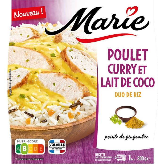 MARIE Poulet curry et lait de coco