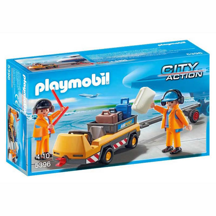 PLAYMOBIL City Action - 5396 Agents avec tracteur à bagages