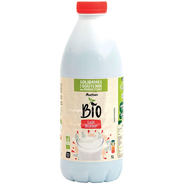 AUCHAN Lait entier UHT bio