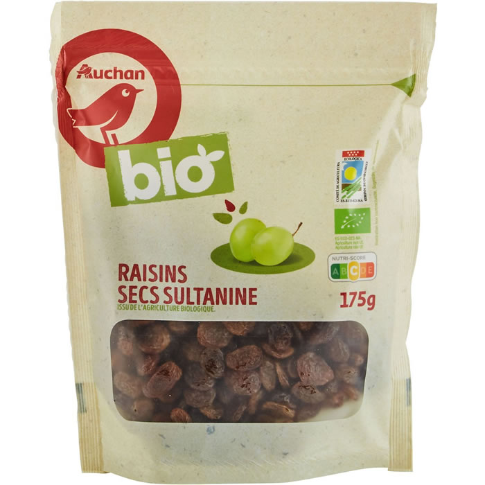 AUCHAN Raisins secs bio