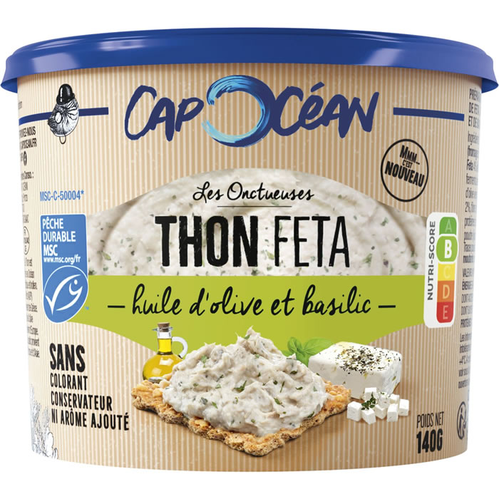 CAP OCEAN Rillettes de thon feta à l'huile d'olive et basilic MSC