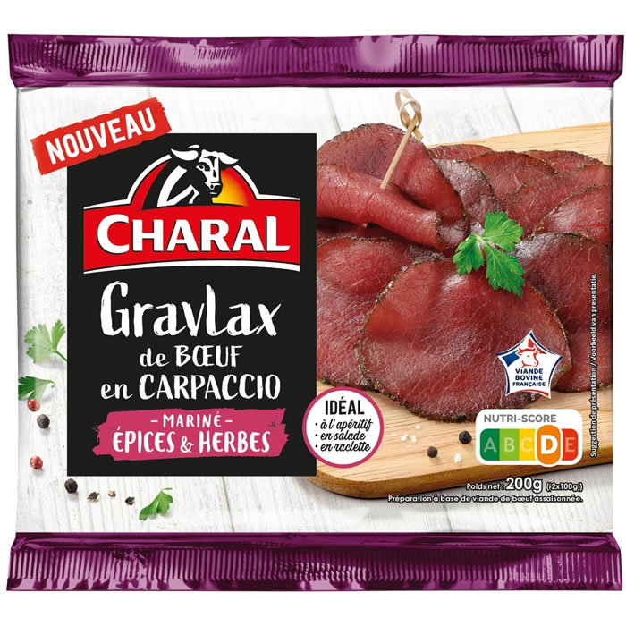 CHARAL Gravlax de bœuf en carpaccio mariné