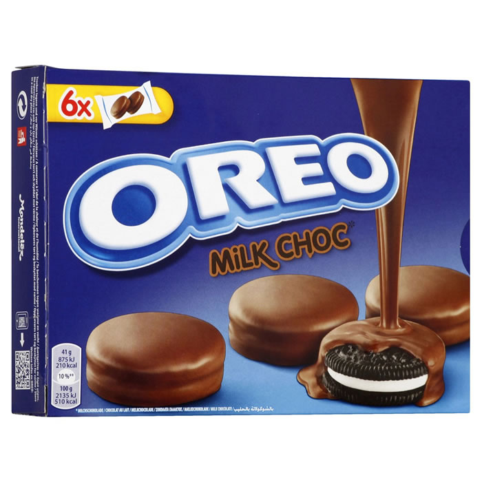 OREO Milk Choc Biscuits cacaotés fourrés à la vanille nappé chocolat