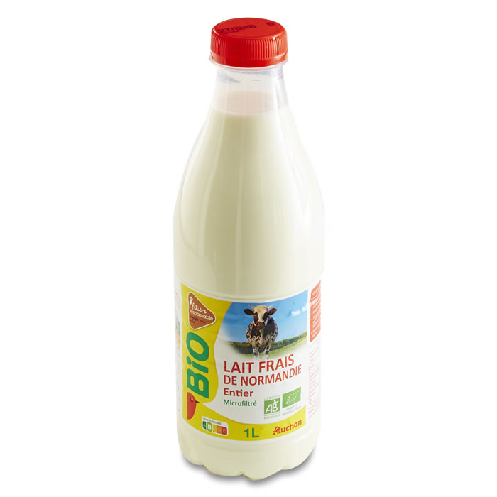 AUCHAN Lait frais entier équitable bio