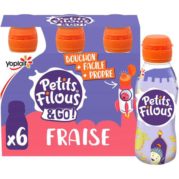 YOPLAIT Petits Filous & Go Yaourts à boire à la fraise