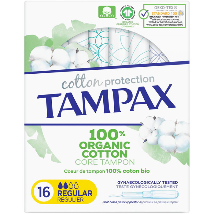 TAMPAX Tampon avec applicateur régulier au coton bio