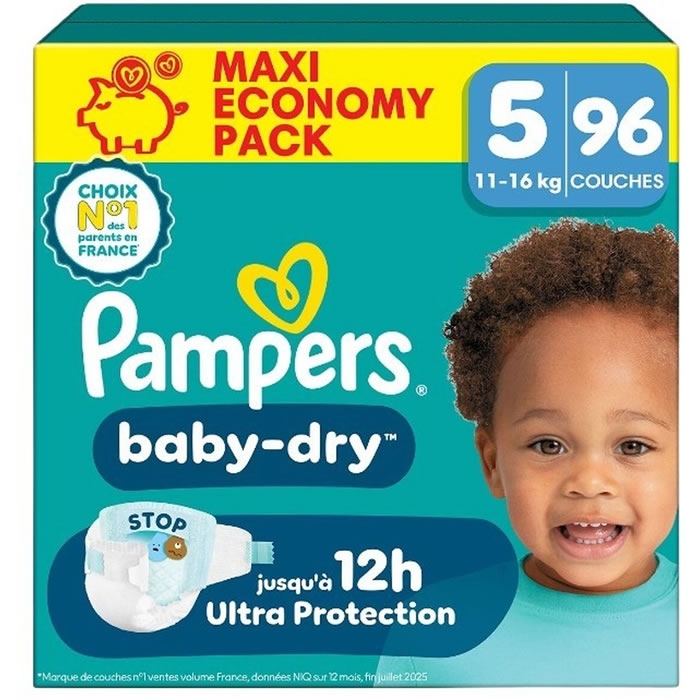 PAMPERS Baby-Dry Couches taille 5 (11-16 kg)