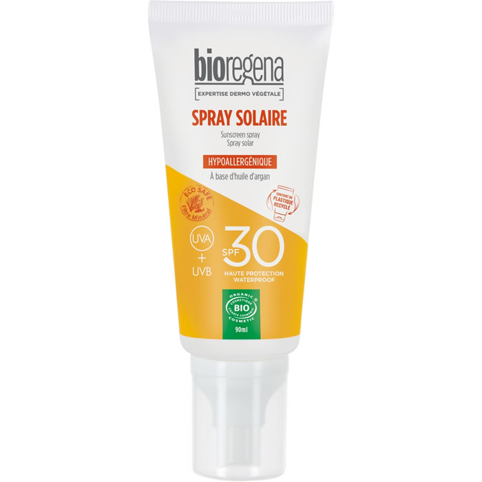 BIOREGENA Spray protection solaire SPF30 hypoallergénique bio