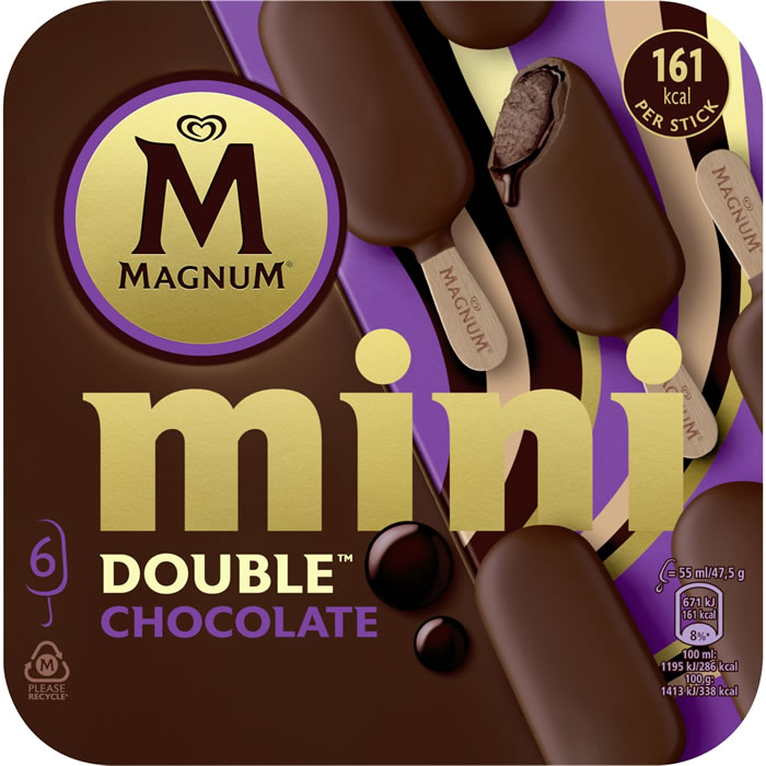 MAGNUM Double Mini bâtonnets glacés au chocolat noir