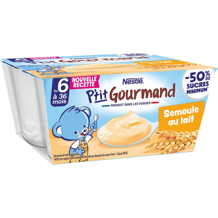 NESTLE P'tit gourmand Dessert semoule au lait dès 6 mois