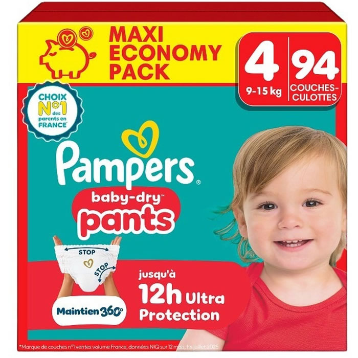 PAMPERS Baby-Dry Pants Couches-culottes taille 4 (9-15 kg)