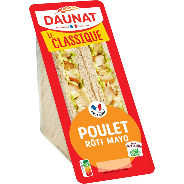DAUNAT Sandwich au poulet rôti et mayonnaise