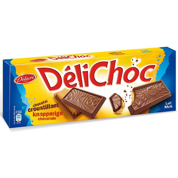 DELICHOC Biscuits avec tablette de chocolat au lait