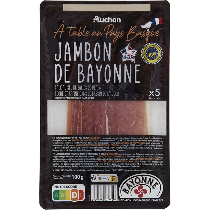 AUCHAN Terroir Jambon de Bayonne IGP