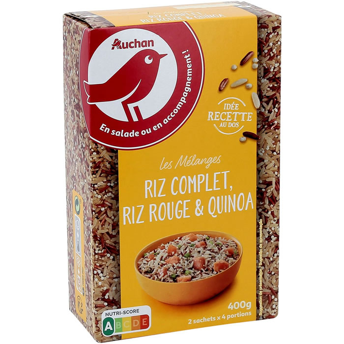 AUCHAN Mélange de riz complet, rouge et quinoa