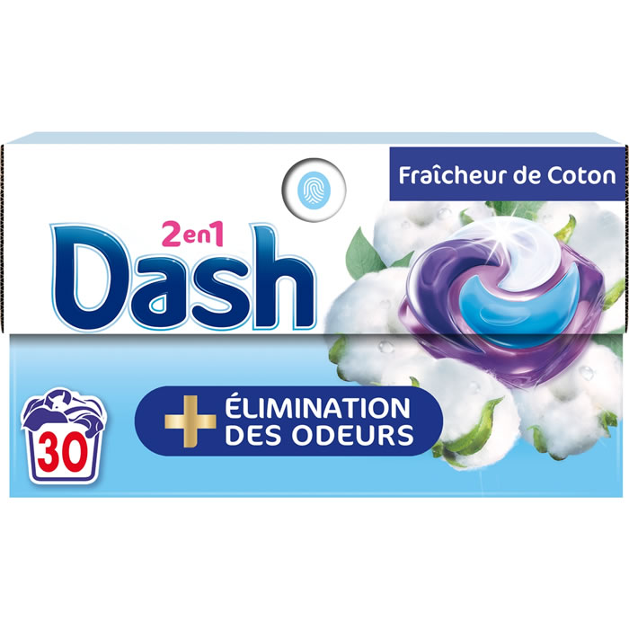 DASH Lessive capsules 2 en 1 fraîcheur de coton