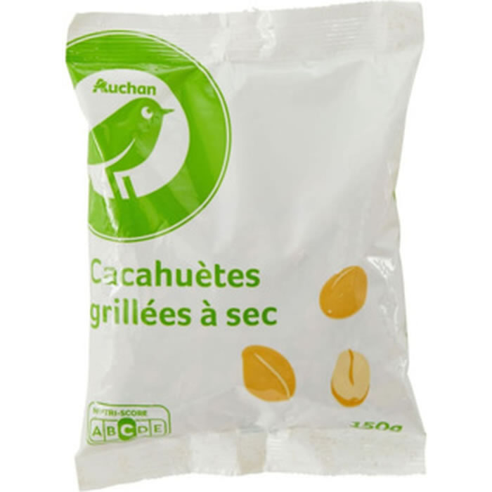 AUCHAN Essentiel Cacahuètes grillées à sec