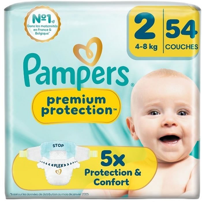 PAMPERS Premium Protection Couches taille 2 (4-8 kg)