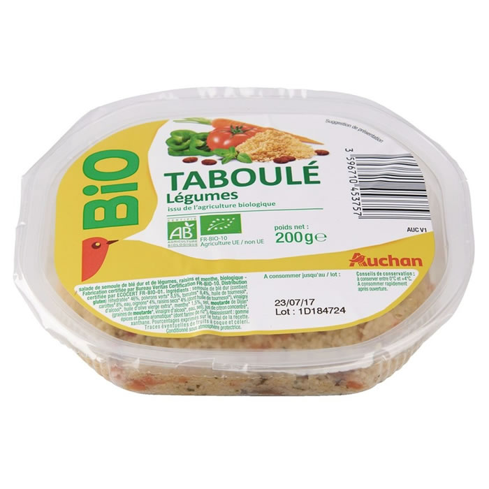 AUCHAN Taboulé aux légumes bio
