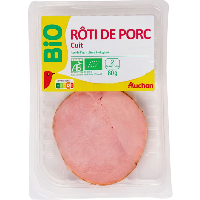 AUCHAN Rôti de porc cuit bio
