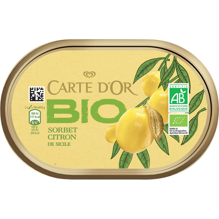 CARTE D'OR Bio Sorbet au citron bio