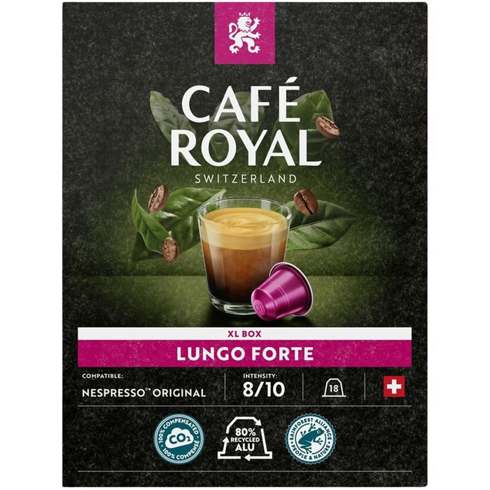 CAFE ROYAL Suisse Capsules de café allongé fort N°8