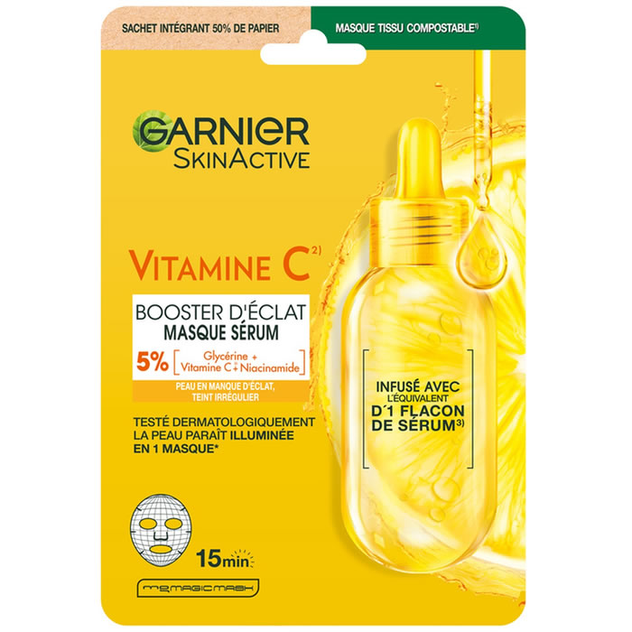 GARNIER Skin Active Masque tissu super hydratant vitamine C