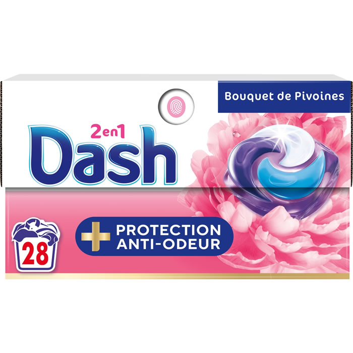 DASH Lessive capsules 2 en 1 bouquet de pivoines