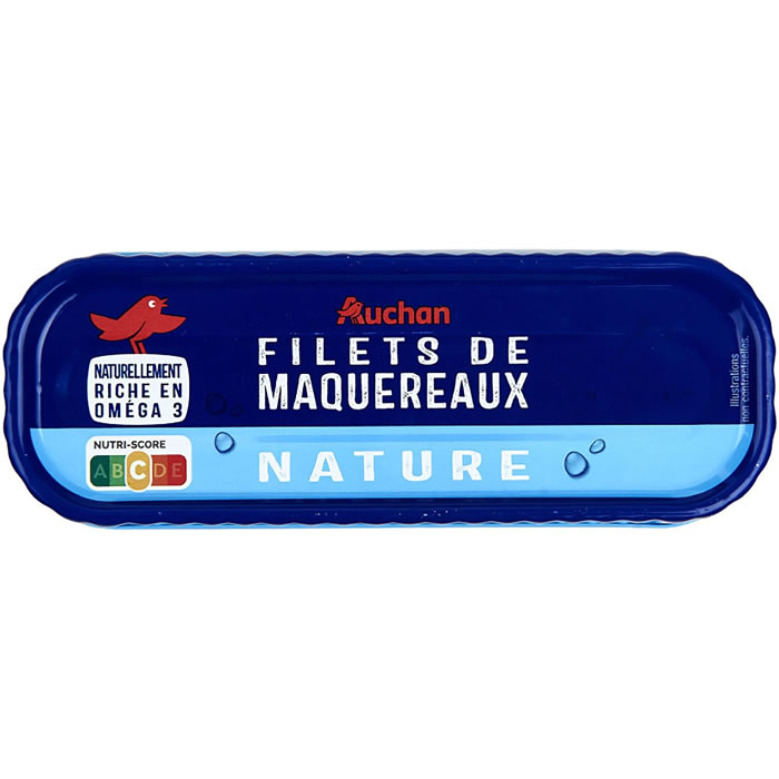 AUCHAN Filets de maquereaux nature