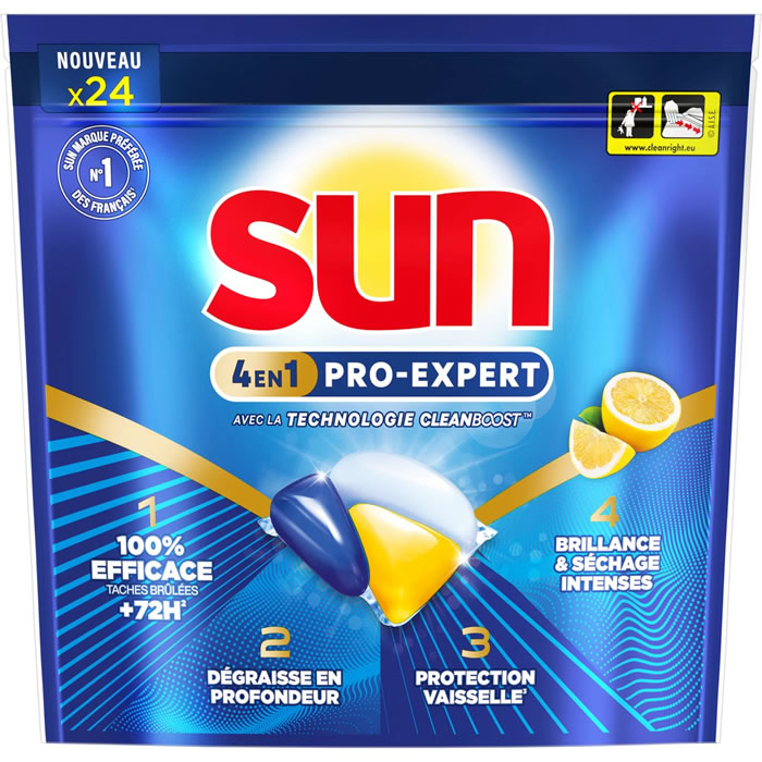 SUN Pro expert Capsules lave-vaisselle au citron tout en 1