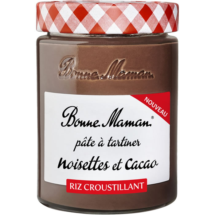 BONNE MAMAN Pâte à tartiner au cacao, noisettes et riz croustillant