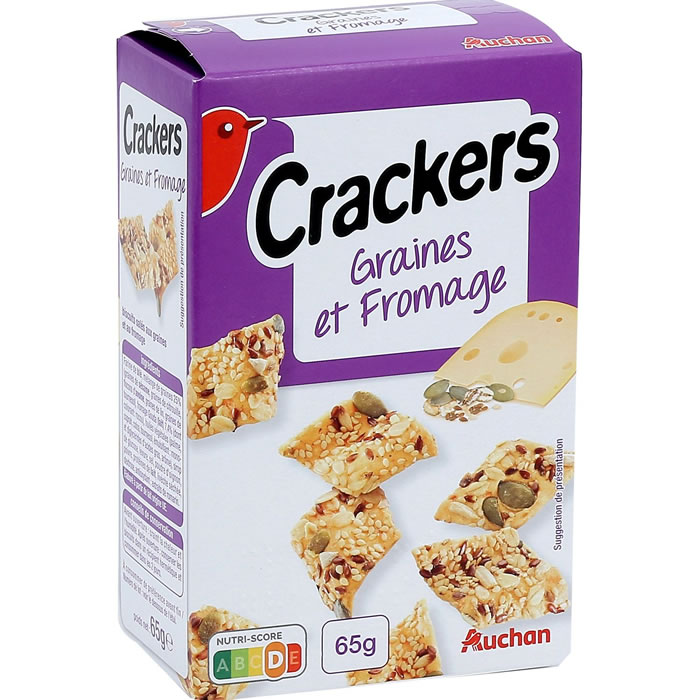 AUCHAN Crackers aux graines et au fromage